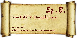Szedlár Benjámin névjegykártya