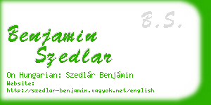 benjamin szedlar business card