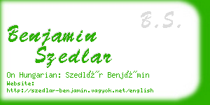 benjamin szedlar business card